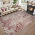 thumbnail image 1 of Pink Abstract Area Rugs for Living Room-8x10 Machine Washable Rug Low Pile Carpet for Bedroom Dining Room Nursery Home Office Rug, 1 of 8