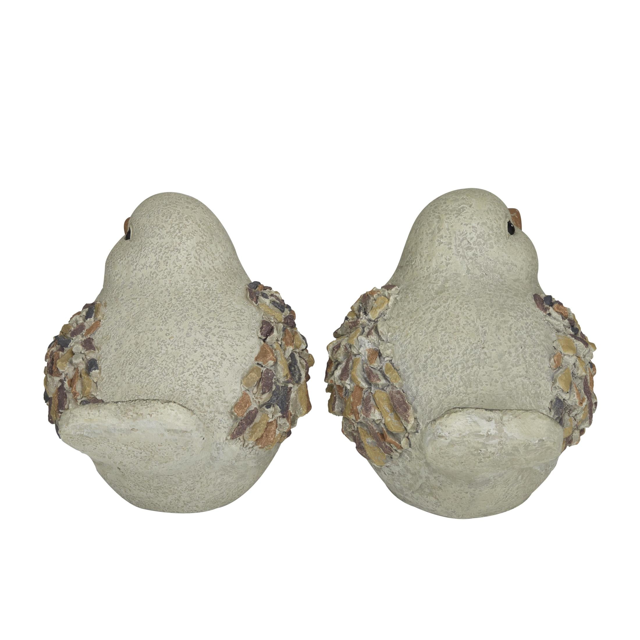 DecMode 8" Indoor Outdoor Bird Garden Sculpture (2 Pack)