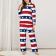thumbnail image 2 of Balery American Patriotic Stars And Stripes Conjunto de Pijama con Estampado para Mujer, Conjunto de Dos Piezas con Manga Larga, Ropa de Dormir Suave con Bolsillos, Pijamas Cómodos-X-Large, 2 of 7