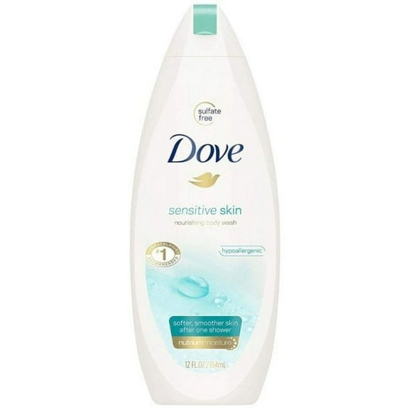 Dove Sensitive Skin Natural Moisture Nourishing Body Wash, Unscented, 12oz