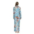 thumbnail image 4 of MintLimit Women's Floral Long Sleeve V-neck Button Down Pocket Shirt and Pants Pyjamas Sleepwear Lounge Pajamas, 4 of 4