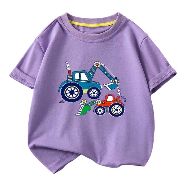 T-shirt pour Enfants, T-shirt Graphique Décontracté à Manches Courtes et Col Rond avec Mélange Doux de Polyester-Spandex, Tissu Respirant, pour Garçons et Filles de 2 à 10 Ans