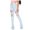 Light blue, variant on Bigersell Solid Blue Jean for Women Full Length Pants Jeans Fashion Women Solid Button High Waist Pocket Jeans Trousers Hole Denim Pants Ladies' Straight Jeans