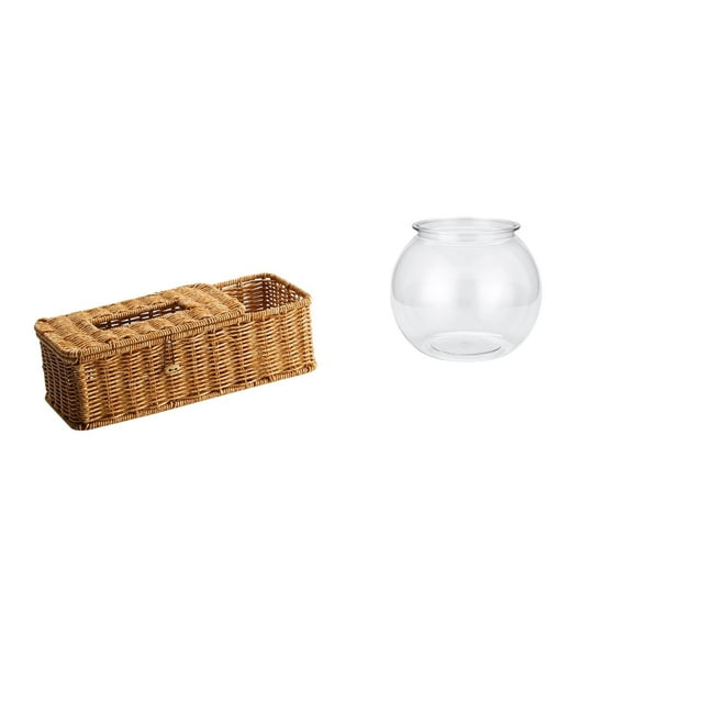 Caja De Pañuelos Con Control Remoto Y Pecera Pequeña Transparente Para Dormitorio, Cocina, Escritorio, Adorno De Acuario, Jarrón, Mesa, Decoración Del Hogar