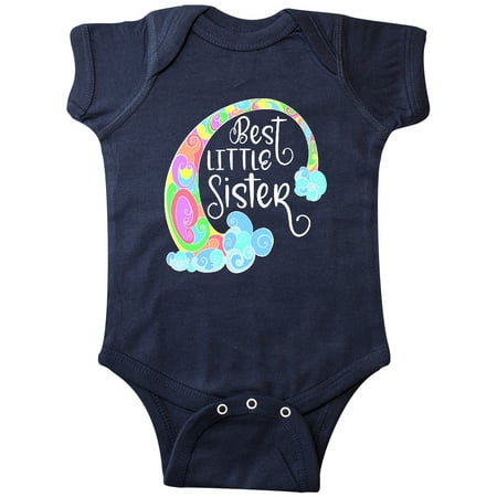 

Inktastic Best Little Sister Colorful Rainbow Swirls Gift Baby Girl Bodysuit