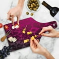 thumbnail image 4 of Magenta Cutting Board, Victorian Classical Bound Ornamental Mosaic Patterns in Nostalgic Design, Decorative Tempered Glass Cutting and Serving Board, Wine Bottle Shape, Magenta, by Ambesonne, 4 of 5