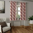 thumbnail image 2 of Ambesonne Floral Print Grommet Curtain, Blooming Soft Flowers, 50"x63", Ruby Burnt Orange, 2 of 5
