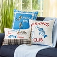 thumbnail image 2 of Fishing and Lake Themed Embroidered Decorative Pillow, 2 of 7
