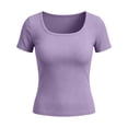 thumbnail image 5 of MYAOYINo Boundaries Ribbed T-Shirt Soft Stretchy Short Sleeve Slim Womens, 5 of 5