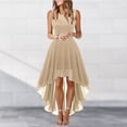thumbnail image 1 of Vestidos de Fiesta Elegantes de gasa Vestido de fiesta irregular Vestido de fiesta con costuras de encaje Vestido de noche Ygjytge Caqui T L para Mujer, 1 of 8