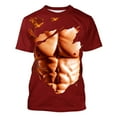 thumbnail image 6 of Men's Summer Tops under $5 Short Sleeve Crew Neck Muscle Print Casual Graphic Tee Shirt Wine M, 6 of 6