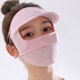 thumbnail image 4 of YAOBAMM Face Guard Hat Extended Brim Solid Color Cycling Headgear with Ear Loop Eyes Exposed Ice Silk Face Guard Perfect for Sports and Outdoor Activities, 4 of 6