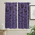 thumbnail image 4 of Halloween Theme Bat Purple Curtains For Living Room Kitchen Curtain Bedroom Decorative Window Treatments Home Drapes, 4 of 7