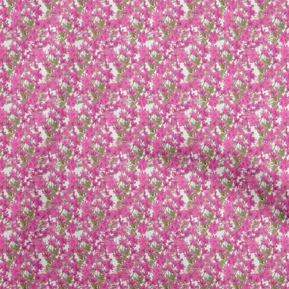 oneOone Silk Tabby Pink Fabric Florals Fabric For Sewing Printed Craft Fabric By The Yard 42 Inch Wide