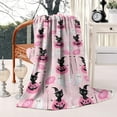 thumbnail image 4 of Pink Halloween Black Cats Ghosts and Pumpkins Blanket,Comfortable Soft Flannel Throw Blanket,All Season,Warm Lightweight Blankets for Sofa Bed Couch Living Room Chair,50"x60", 4 of 4