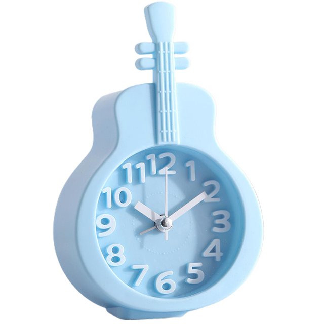 Reloj de escritorio lindo Reloj de tiempo de escritorio digital Decoración de esfera digital ampliada para el hogar, / violín / azul kaili Sencillez