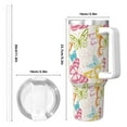 thumbnail image 4 of Balery Retro Colorful Butterfly Pattern 40oz Stainless Steel Tumbler Double Wall Vacuum Insulated Water Bottle Ice Bully Insulated Tumbler With Handle And 2 in 1 Straw Lid, 4 of 8