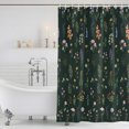 thumbnail image 6 of Dark Green Botanical Wildflowers Shower Curtains for Bathroom, Waterproof Fabric Bath Curtains Decor, Bath Tub Curtain Rustic Floral Decorative Shower Curtain Sets with 12 Hooks, 72x72 Inch, 6 of 7