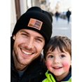 thumbnail image 6 of Waldeal Best Dad Ever American Flag Beanie Hat, Leather Patch Knit Cuffed Winter Hat for Men, Fathers Day Birthday Gifts for Dad from Daughter, 6 of 6
