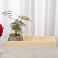 thumbnail image 3 of MasteelfCA 2pcs Three Lattice Wooden Storage Box Storage Tray Organizer for Succulent Plants, 3 of 9