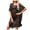 Black, variant on Xuhomer Summer Cover Ups for Women Knitted Hollow Short Sleeve V-Neck Crochet High Cut Split Cover-up Dress Bikini Swimsuits Bathing Suits Tunics Sunscreen Cover Green Free Size