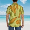thumbnail image 6 of Kll Men'S Hawaiian Shirt Short Sleeve Button Down Beach Shirts-Corn, 6 of 8