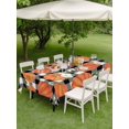 thumbnail image 3 of Outdoor Tablecloth with Umbrella Hole and Zipper, Thanksgiving Rectangle Table Cloth 60x102 Inch Waterproof Tablecloth, Fall Orange Pumpkin Black White Plaid Picnic Table Cover for Patio Camping, 3 of 7