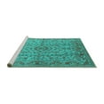 thumbnail image 2 of Ahgly Company Machine Washable Indoor Rectangle Oriental Turquoise Blue Industrial Area Rugs, 3' x 5', 2 of 4