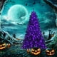 thumbnail image 5 of Árbol de Navidad artificial Costway 180 cm Iluminado negro 250 luces LED violetas y base de Metal, 5 of 9