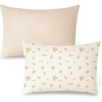 Toddler Pillowcase for 13x18 Pillow, 2 Pack Soft & Breathable Cotton Toddler Pillow Case, 100% Cotton Travel Pillow Covers for Baby Kids (Pear,Cream)
