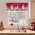 thumbnail image 2 of Merry Christmas Valances for Windows, 42 x 18in, Christmas Tree Winter Snowflakes Retro Rod Pocket Kitchen Valance Curtain Light Filtering Window Treatments for Living Room Bedroom, 1 Panel, 2 of 7