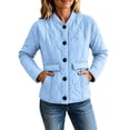 thumbnail image 2 of Plus Size Jackets for Women Quilted Lightweight Button Down Puffer Jacket Coats Padded Outwear with Pockets, 2 of 7