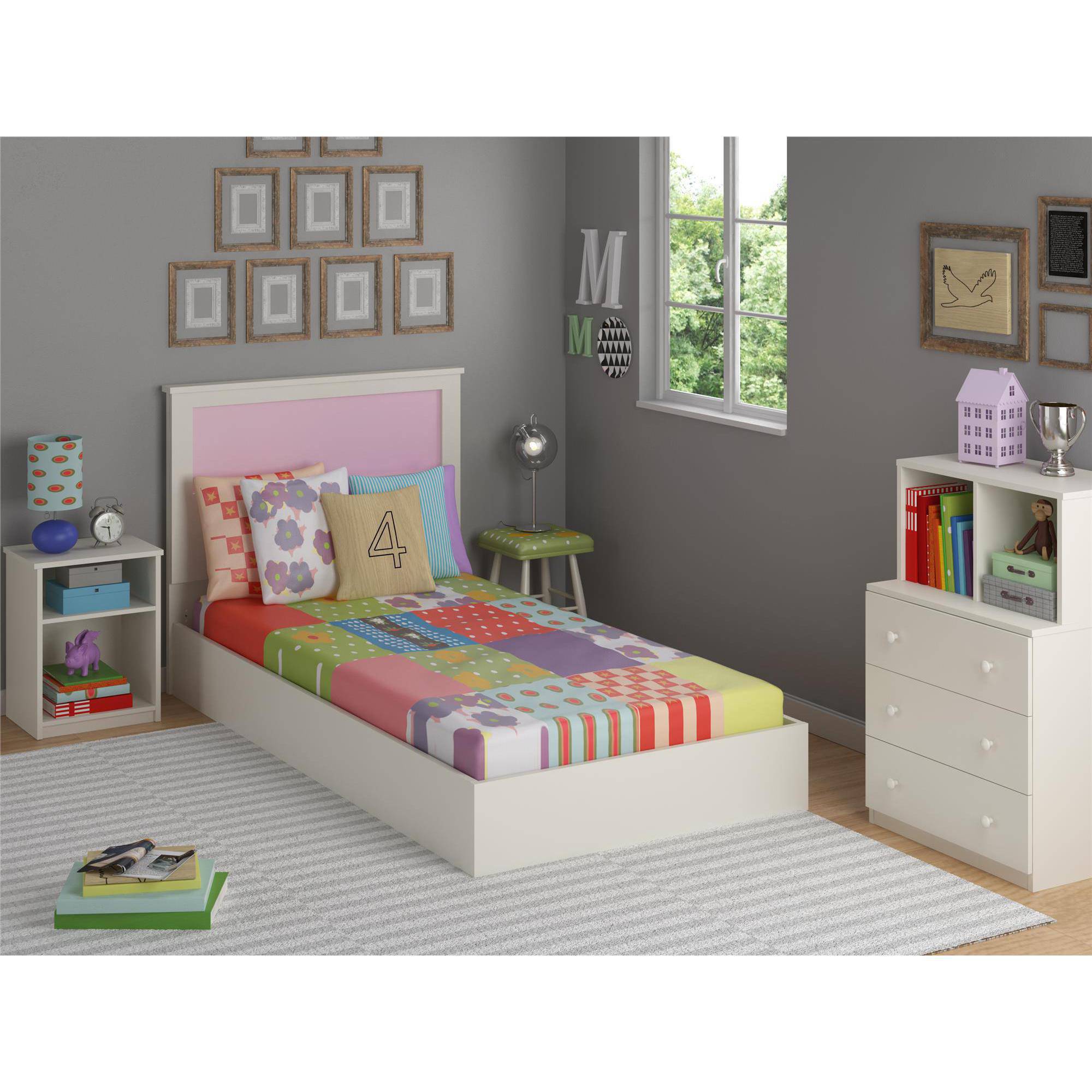 Skyler Kids Nightstand By Ameriwood Home White Stipple Walmart Com Walmart Com