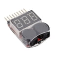 thumbnail image 2 of SHAR 1S-8S Battery Tester, RC Battery Alarm Buzzer Lipo Checker with LED for Lipo, Li-ION, Li-Fe Battery Fonepro, 2 of 5