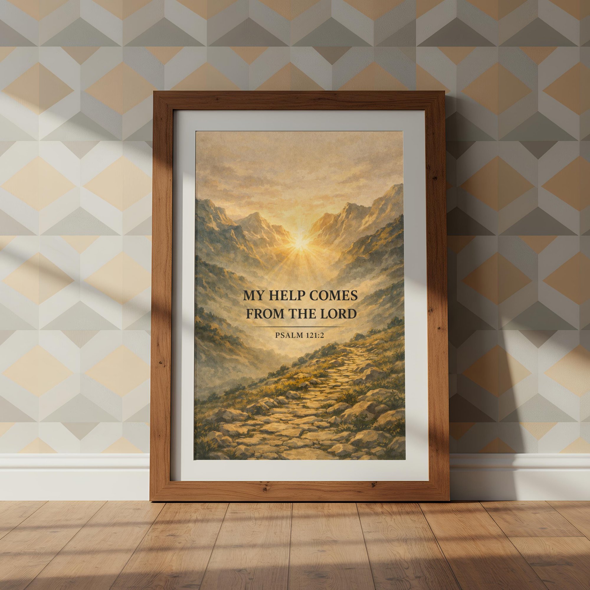 Psalm 1212 Mountain Path Art Christian Scripture Faith Decor Home Decor Office Wall Art