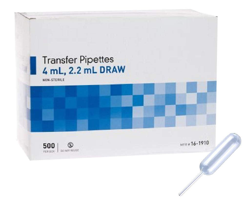 Plastic Transfer Pipettes 4 mL. Pack of 500 NonSterile Disposable