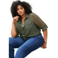 thumbnail image 2 of Avenue Women's Plus Size Convertible Button Down Tunic, 2 of 2