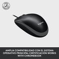 thumbnail image 4 of Logitech M100 Mouse con Cable USB, 3 Botones, Seguimiento Óptico, 1000 DPI, Ambidiestro, Compatible con PC, Mac, Laptop - Negro, 4 of 5