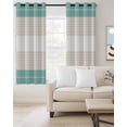 thumbnail image 2 of Turquoise Beige Stripe Blackout Curtains 84 Inches Long for Bedroom, Modern Art Horizontal Striped Thermal Insulated Room Darkening Black Out Window Curtain Panels Grommet Drapes for Living Room, 2 of 8