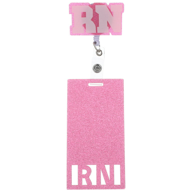 Badge Reel Glitter Badge Retainer Nurse Badge Accessory Acrylic Nurse Tag  Badge Holder With Belt Clip 