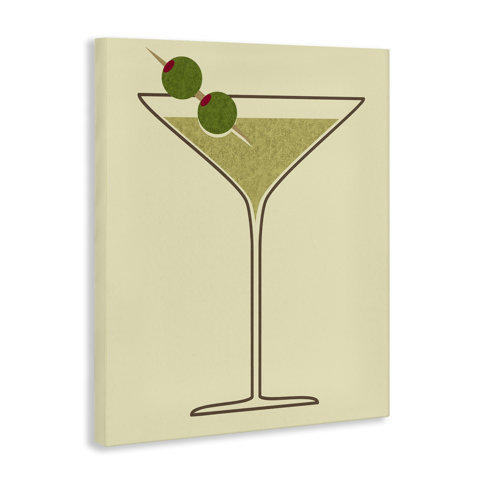 Stupell Industries Martini with Olives Food & Beverage Painting Gallery Wrapped Canvas Art Print Wall Art, 36 x 48