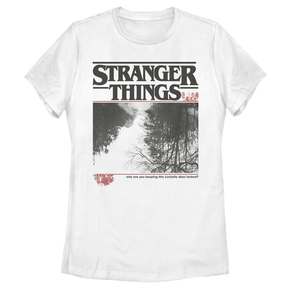 Netflix Stranger Things Women's Curiosity Door Locked Graphic T-Shirt,