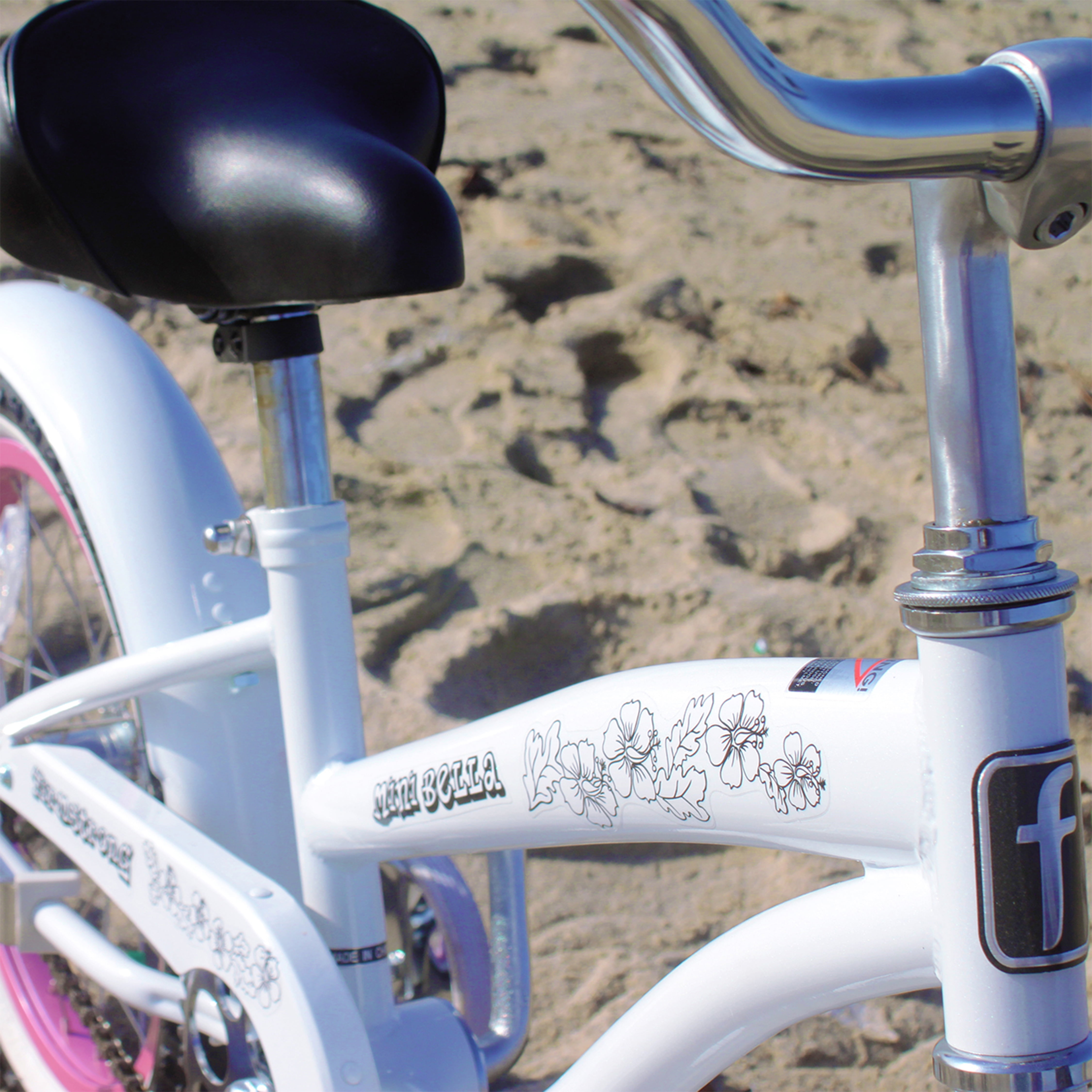 Firmstrong Bella Classic, 16", Girl's, Single Speed, White/Pink