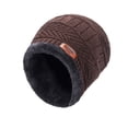 thumbnail image 1 of Gorro de punto para hombre y mujer, gorro grueso y cálido, holgado de terciopelo con bufanda, máscara de esquí de marca, invierno, 2022, 1 of 4
