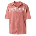 thumbnail image 4 of Lumtrix Hawaiian Bowling Shirts for Men Short Sleeve Printed Regular Fit Summer Beach Casual Button Down Shirts Pink 4XL, 4 of 5
