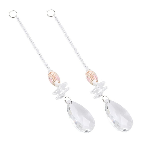 BESTOYARD Golden Pendant Crystals Beautiful Rainbows for Home Decoration 2Pcs