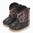 thumbnail image 6 of Booties for Baby & Toddler Cowboy Cowgirl Boots Infant Western Boots Toddler Boys Girls Round Toe Riding Mid Calf Boots Size 0-3 Months, 6 of 9