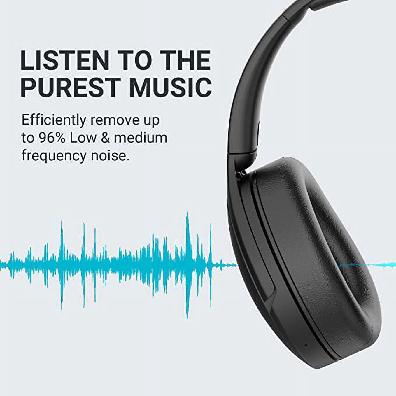 Bluetooth Cancelling Headphones with Microphone [100H Playtime] Lightweight Wireless Over Ear ANC Bluetooth Headphones with CVC Noise Reduction Hi-Fi Stereo Sound for Home Office