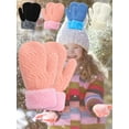 thumbnail image 4 of BadPiggies Kids Toddler Winter Mittens Gloves, Baby Boys Girls Cute Warm Fleece Lined Knit Thick Thermal Infant Gloves (Black), 4 of 7