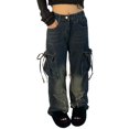 thumbnail image 1 of WILLBEST Jeans Mujer Pantalones Vaqueros de Lavado Oscuro para Mujer, Estilo Retro, Holgados, de Pierna Recta, Estilo Urbano Informal, de Cintura Alta, Holgados Extra Grande, 1 of 5